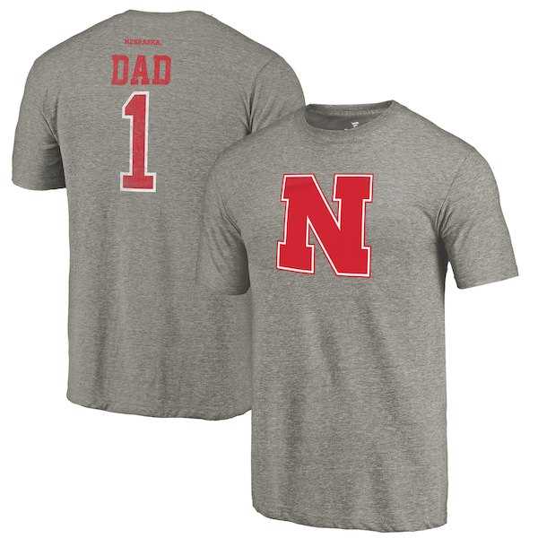 Nebraska Cornhuskers Fanatics Branded Gray Greatest Dad Tri Blend T-Shirt,We sell and wholesale Nebraska Cornhuskers Fanatics Branded Gray Greatest Dad Tri Blend T-Shirt on line form chian!